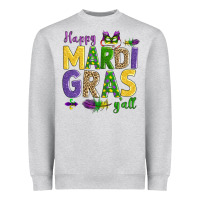 Heather Grey happy mardi gras y'all Heavyweight Sweatshirt - AdoDesignShop