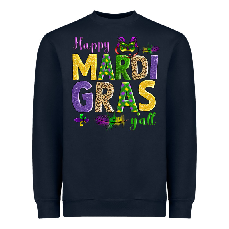 Happy Mardi Gras Y'all Heavyweight Sweatshirt by AdoDesignShop | Teevron