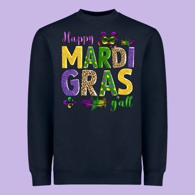 Happy Mardi Gras Y'all Heavyweight Sweatshirt Designed By Adodesignshop