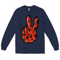 Navy Ladybug Peace Sign Long Sleeve Tee - Jasminsmagicworld