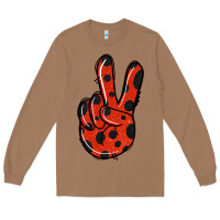 Toasted Coconut Ladybug Peace Sign Long Sleeve Tee - Jasminsmagicworld