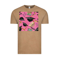 Pink Glitter Graduation Seamless Pattern Vintage Tee | Teevron