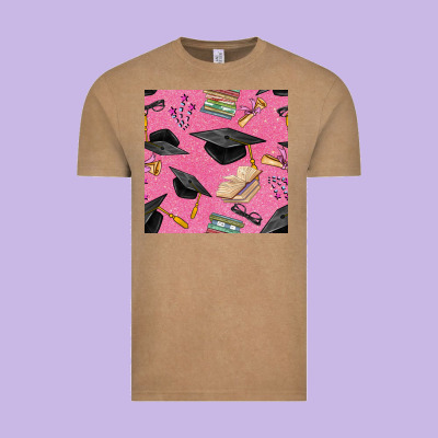 Pink Glitter Graduation Seamless Pattern Vintage Tee Designed By Bundleandbundleshop