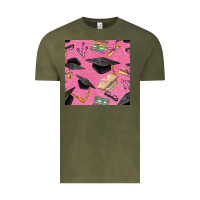 Vintage Olive pink glitter graduation seamless pattern Vintage Tee - BundleAndBundleShop