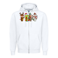White obsessive cup disorder christmas Zipper Hoodie - MaliasSmallBusiness