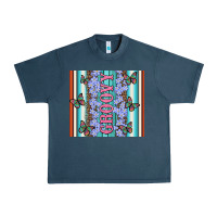 Midnight Navy groovy with flowers and Butterflies Urban Heavy Tee - Artiststas