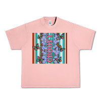 Salmon groovy with flowers and Butterflies Urban Heavy Tee - Artiststas