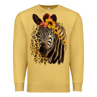 Antique Gold Zebra With Sunflowers Premium Sweatshirt - Bettercallsaul