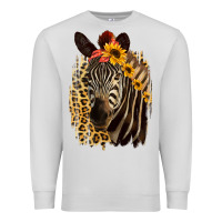 Dove Grey Zebra With Sunflowers Premium Sweatshirt - Bettercallsaul