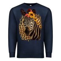 Navy Zebra With Sunflowers Premium Sweatshirt - Bettercallsaul