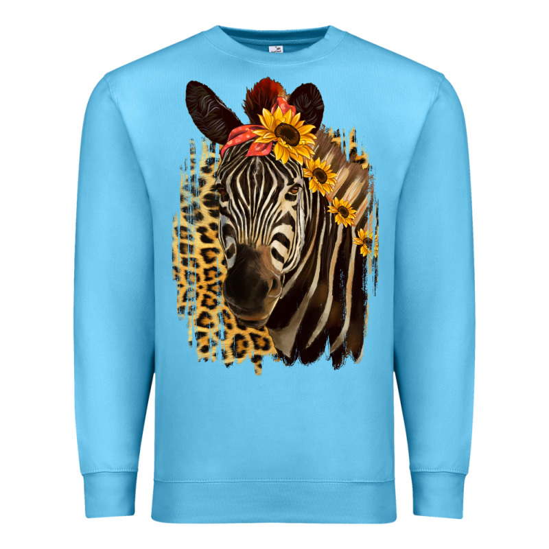 Zebra With Sunflowers Premium Sweatshirt by Bettercallsaul | Teevron
