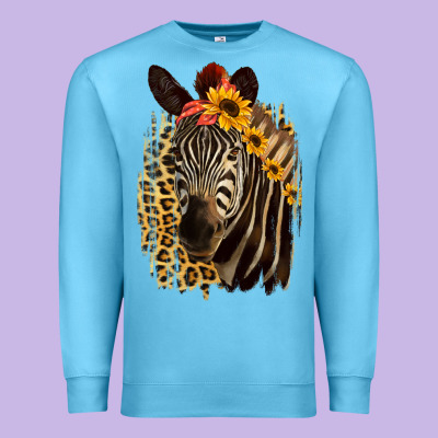 Zebra With Sunflowers Premium Sweatshirt Designed By Bettercallsaul