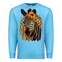 Ocean Blue Zebra With Sunflowers Premium Sweatshirt - Bettercallsaul