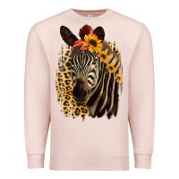 Pale Pink Zebra With Sunflowers Premium Sweatshirt - Bettercallsaul