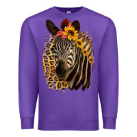 Purple Zebra With Sunflowers Premium Sweatshirt - Bettercallsaul