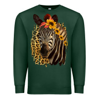 Sports Green Zebra With Sunflowers Premium Sweatshirt - Bettercallsaul