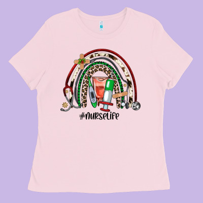 Christmas Nurselife Rainbow Ladies Tee Designed By Jahusdesignshop