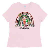 Bubblegum Pink Christmas nurselife rainbow Ladies Tee - JahusDesignShop