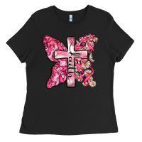 Black faith cancer cross Ladies Tee - Zillion Design Studio