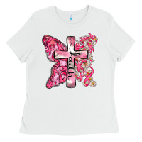 White faith cancer cross Ladies Tee - Zillion Design Studio