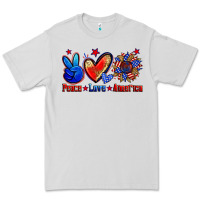 Dove Grey peace love america Premium Tee - Zillion Design Studio