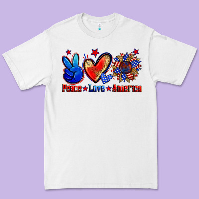Peace Love America Premium Tee Designed By Zillion Design Studio