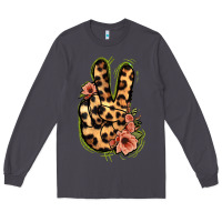 Smoke Leopard Floral Peace Sign Long Sleeve Tee - Jasminsmagicworld