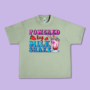 Powered By Milkshake Urban Heavy Tee Designed By Adodesignshop