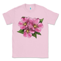 Bubblegum Pink Wild Prairie Rose Illustrations Classic Tee - LillyAllenDesigns