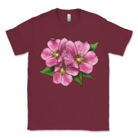 Burgundy Wild Prairie Rose Illustrations Classic Tee - LillyAllenDesigns