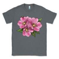 Charcoal Heather Wild Prairie Rose Illustrations Classic Tee - LillyAllenDesigns