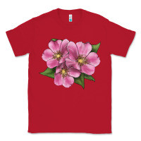 Red Wild Prairie Rose Illustrations Classic Tee - LillyAllenDesigns