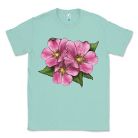 Seafoam Wild Prairie Rose Illustrations Classic Tee - LillyAllenDesigns