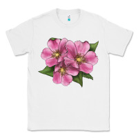 White Wild Prairie Rose Illustrations Classic Tee - LillyAllenDesigns