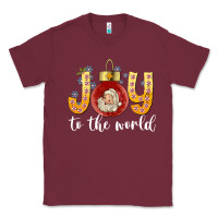 Burgundy Joy To The World Classic Tee - CowhideDigitalArt