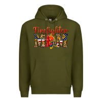Army Green Firefighter Mom Premium Hoodie - texasbilliewilder