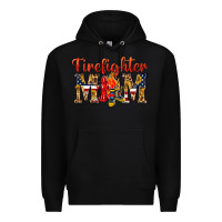 Black Firefighter Mom Premium Hoodie - texasbilliewilder