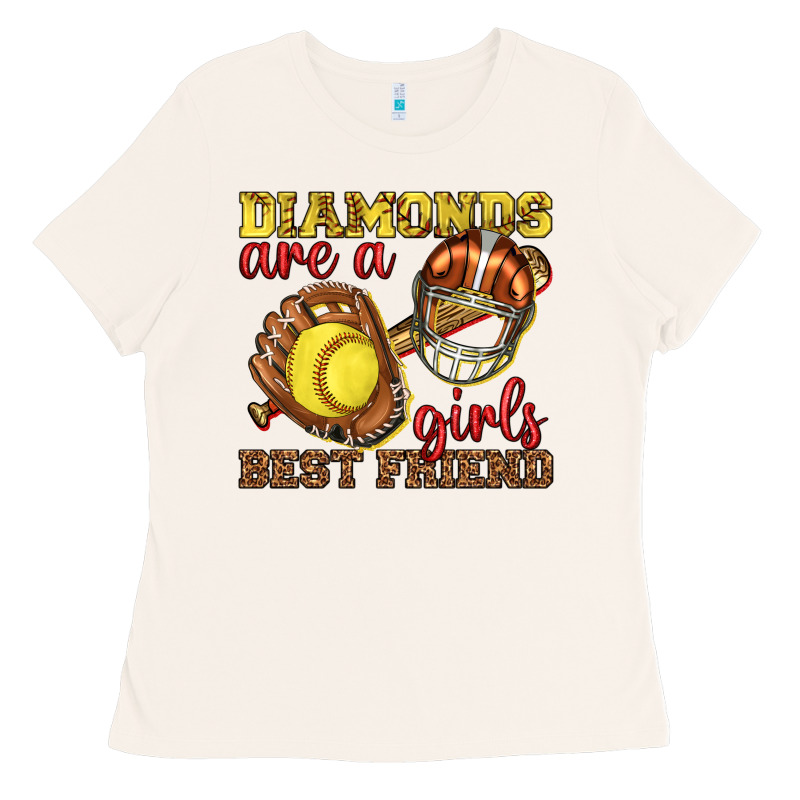 Diamonds Are A Girls Best Friend Softball Ladies Tee by texasbilliewilder | Teevron