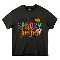 Asphalt spooky heifer Heavy Core Tee - Zillion Design Studio