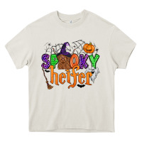 Cream spooky heifer Heavy Core Tee - Zillion Design Studio