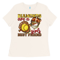 Bone diamonds are a girls best friend softball Ladies Tee - texasbilliewilder