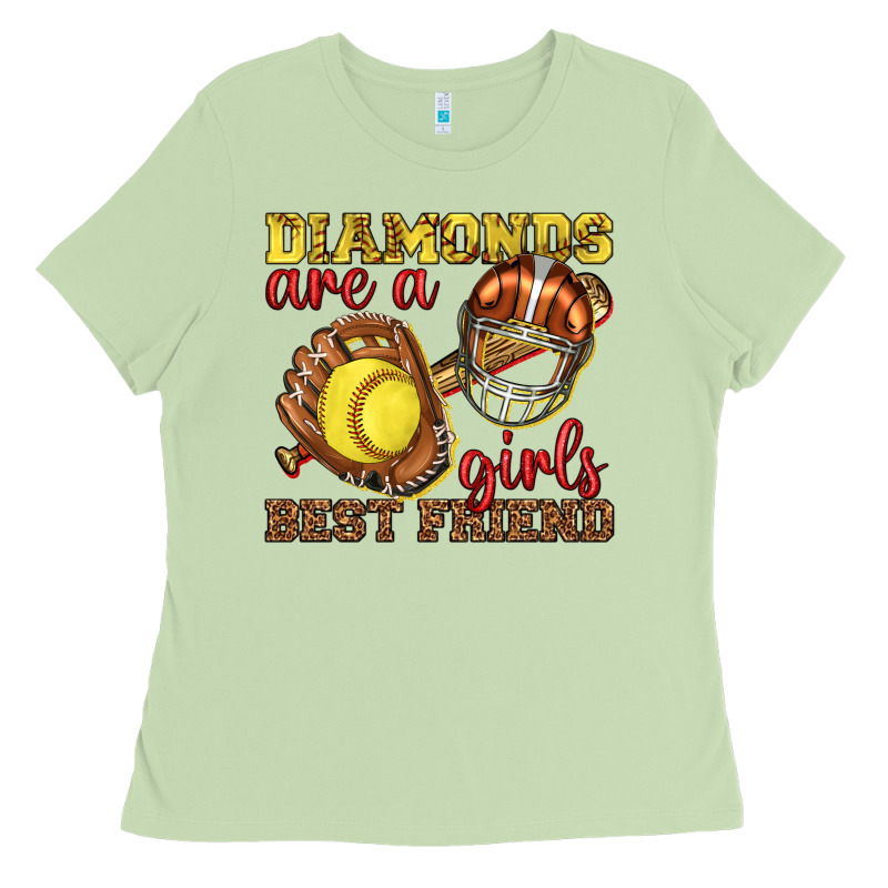 Diamonds Are A Girls Best Friend Softball Ladies Tee by texasbilliewilder | Teevron