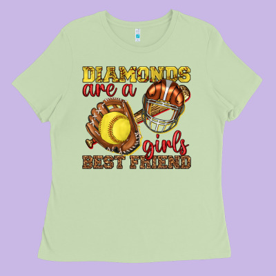 Ladies Tee diamonds are a girls best friend softball