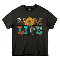 Asphalt western cowhide leopard turquoise  leather aztec sunflower mom Heavy Core Tee - Artiststas