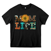 Black western cowhide leopard turquoise  leather aztec sunflower mom Heavy Core Tee - Artiststas