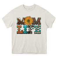 Cream western cowhide leopard turquoise  leather aztec sunflower mom Heavy Core Tee - Artiststas