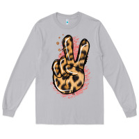 Moon Dust Pink Glitter Leopard Peace Sign Long Sleeve Tee - Jasminsmagicworld
