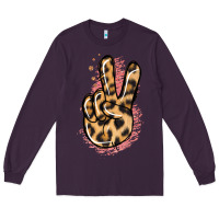 Plum Pink Glitter Leopard Peace Sign Long Sleeve Tee - Jasminsmagicworld