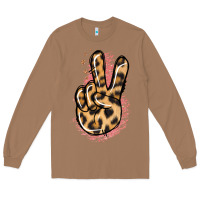 Toasted Coconut Pink Glitter Leopard Peace Sign Long Sleeve Tee - Jasminsmagicworld