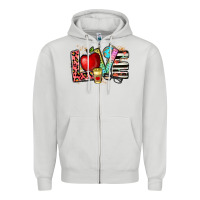 Dove Grey love teacher Zipper Hoodie - NancyCooperArtShop